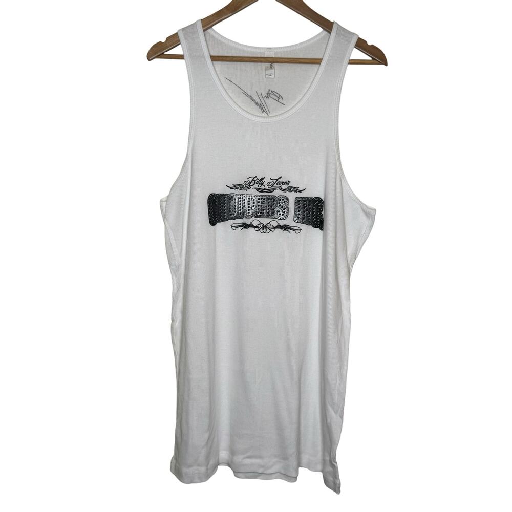 Billy Lane Choppers Inc 2XL White Ribbed Muscle Shirt Tank Top Shirt